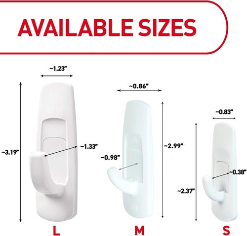 Command Large Utility Hooks - 14 Hooks, 24 Strips | Damage-Free Organization Solution