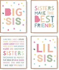 LARTSFRO Wall Art Decor - Inspirational Posters for Sisters | Set of 4 Unframed 10x8 Inch Prints