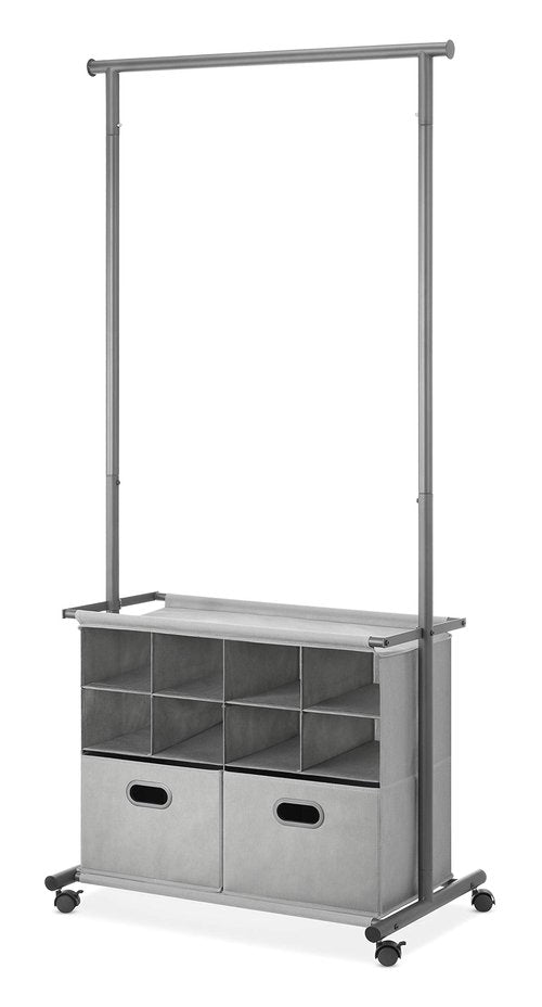 Whitmor Rolling Closet Organizer with Shelves & Drawers - Grey