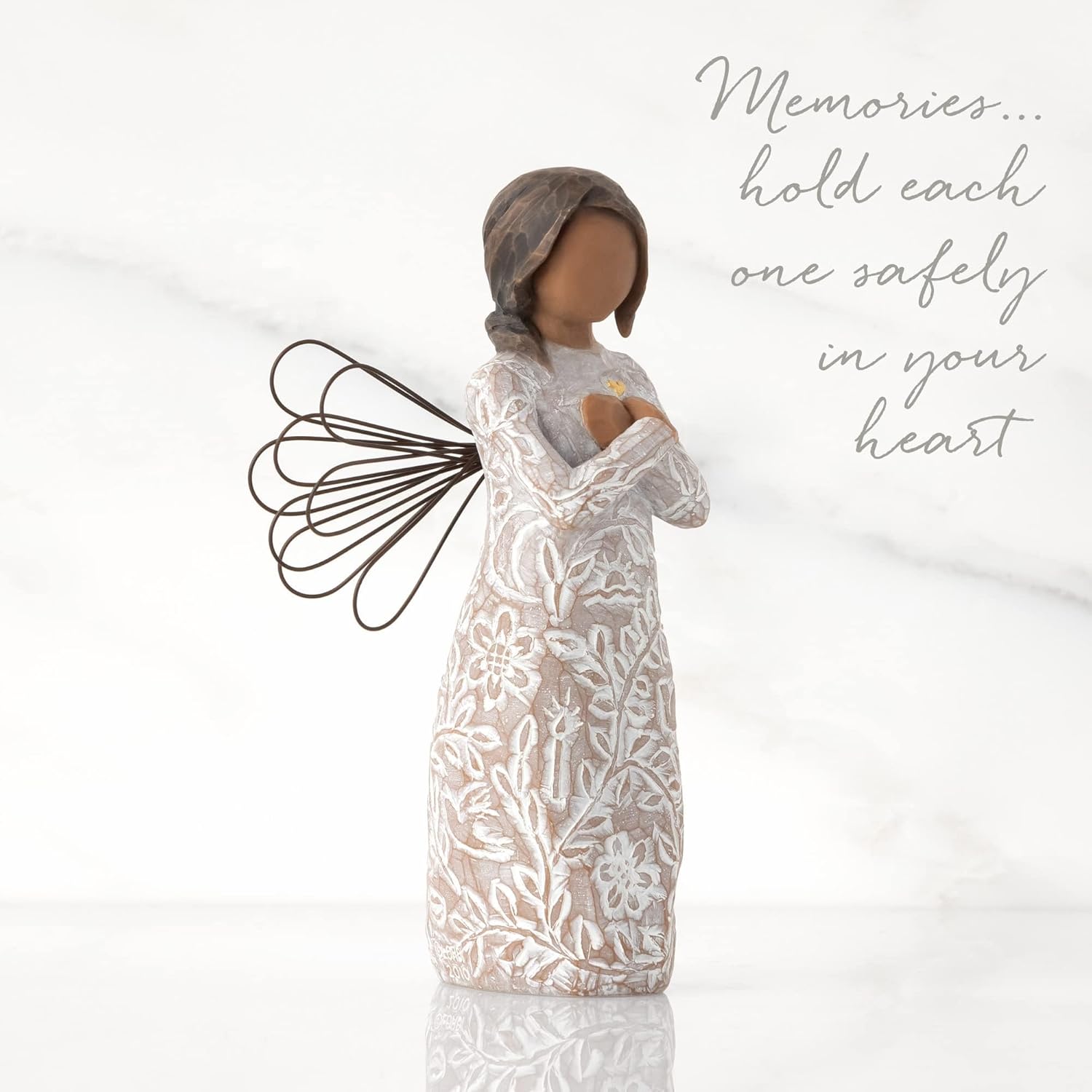 Willow Tree Remembrance Angel | Darker Skin | Hand-Painted Figure for Sympathy & Support
