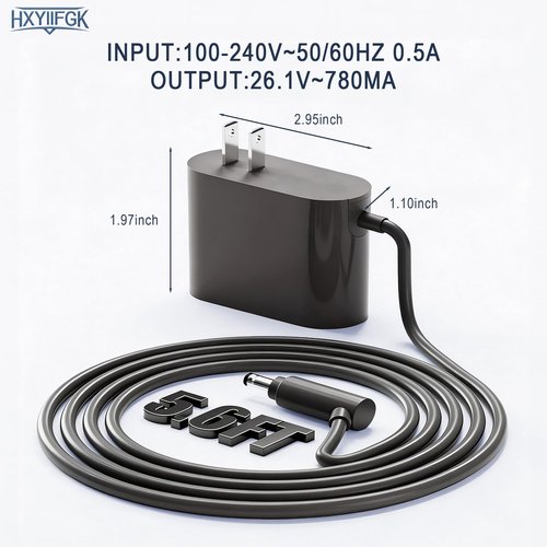 26.1V Cordless Vacuum Cleaner Charger Compatible with Dyson V6 V7 V8 SV04 SV03 DC59 DC58 DC62,Absolute Animal Motorhead 209468-01 209568-01 967813-02 205720-02 Power Cord (Not for V10/V11/V12 Models)