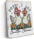 Funny Farm Animal | Chicken Decor Canvas Wall Art - Cute Floral Hen Framed Print for Home & Kitchen, 11.4x15 IN