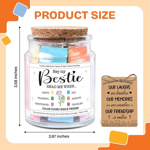 NewEleven Easter Gifts for Best Friends - Inspirational Bible Verse Jar | Perfect Birthday Present for Her or Him