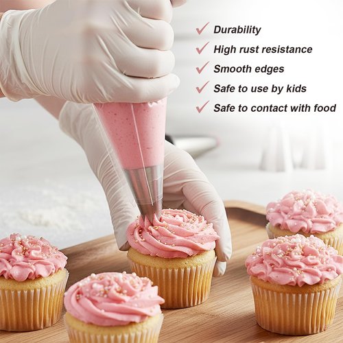 Closed Star Piping Tip #336 – 4Pcs Large Stainless Steel Pastry Tube Nozzle Tips for Cake Decorating, Frosting, Cream, Icing, Cupcakes, Swirls, Roses, Snow Tops, Cookies & Baking