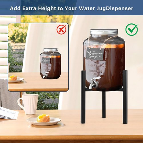 Uoveya Beverage Water Jug Stand Adjustable 7-12.6 IN - Drink Dispenser Stand Only, Fit 3-5 Gallon Water Jug Holder Container - Portable Drink Stand