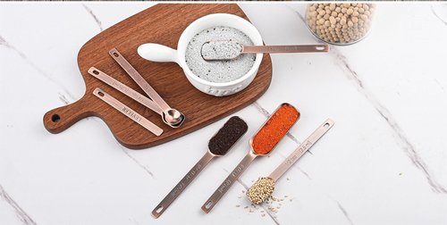 Nstezrne Copper Measuring Cups and Spoons Set 17 for Dry & Liquid, Metric & Us Stainless Steel Measuring Cups and Spoons Set with Leveler for Kitchen & Baking with 3/4 & 2/3 Measurer Cup