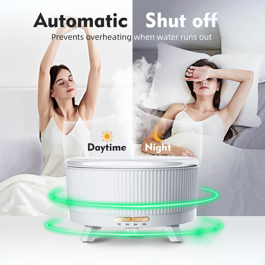 Skiennix 500ML Essential Oil Diffuser - 20-Hour Aromatherapy with Remote Control, 7 Color Lights | Minimalist White