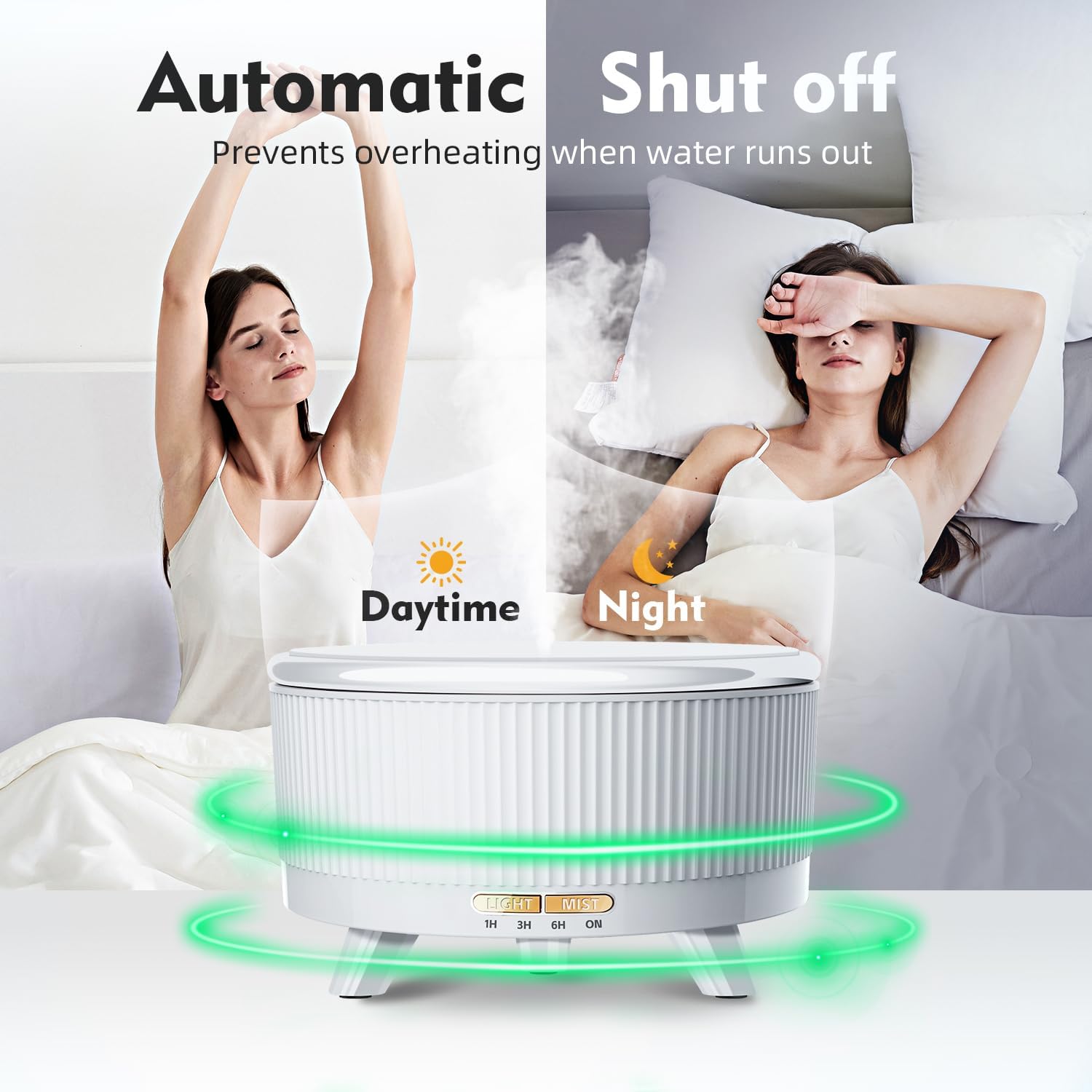 Skiennix 500ML Essential Oil Diffuser - 20-Hour Aromatherapy with Remote Control, 7 Color Lights | Minimalist White