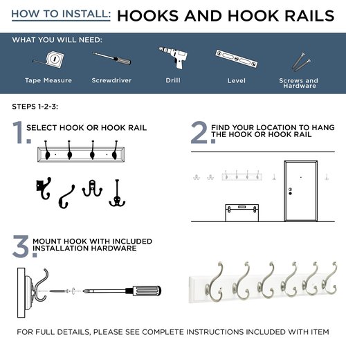 Franklin Brass Casual Curve Wall Mounted Pure White 27 in. Coat Rack, 5 Nickel Hooks, B46718K-PMN-R