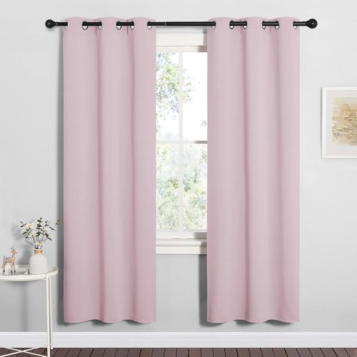 NICETOWN Baby Pink Blackout Curtains - Thermal Insulated Drapes, 78" Length, 42" Wide, 2 Panels for Bedroom & Office