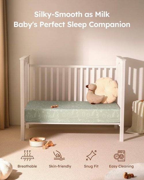 Looxii Baby Crib Sheets for Boys Girls, 3 Pack Fitted Crib Sheet for Standard Crib and Toddler Mattress, Ultra Soft Breathable Microfiber Baby Sheet 52x28x8in