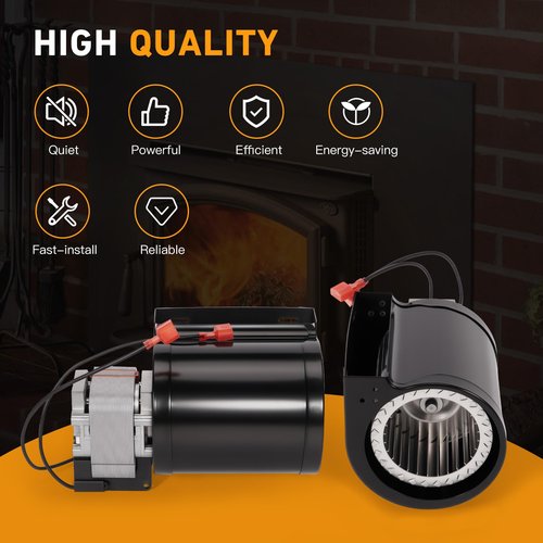 Kozlira 1 Pair Blower Motor for Lopi & Avalon Wood Stove, Freedom Bay, Answer, Revere, Rainier, Pendleton, for 99000137 99000123 99000190 99000126 99000128 99000133 Blower Fan (Left + Right)