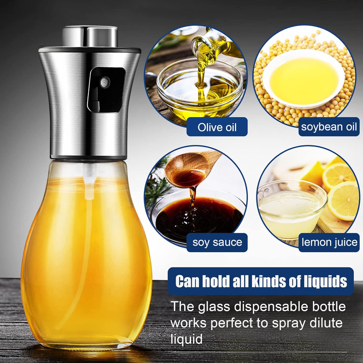 Skiennix Oil Sprayer - 200ML Fine Mist Cooking Dispenser for Olive, Avocado & Canola Oils | Essential Kitchen Gadget