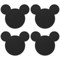 Mouse Ears Silicone Coasters Non-Slip Black Coasters for Hot or Cold Drinks, Beer, Coffee, Anti-Overflow Tabletop Protection Christmas Birthday Wedding Housewarming Home Decor Gifts