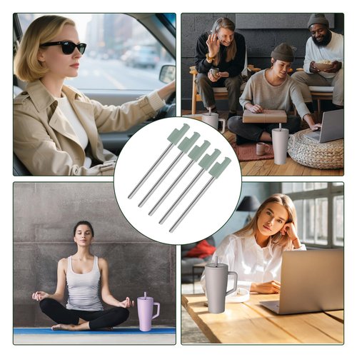 Replacement Stainless Steel Straws Compatible With Brümate Era 40 oz, 5 Straws Set for Brümate, Reusable Accessories for Brumate, Tumbler Straw Covers for BrüMate Era Tumbler (Blue)