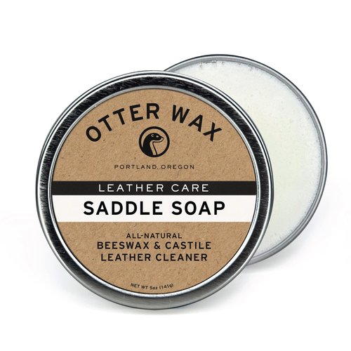 Otter Wax Saddle Soap | 5 oz | Leather Cleaner for Furniture, Boots, Shoes, Tack & Bags | All-Natural & Color-Safe Ingredients | Made in Portland USA