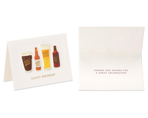 Papyrus Birthday Cards for Him, Hawaiian Shirt and Craft Beer (2-Count)