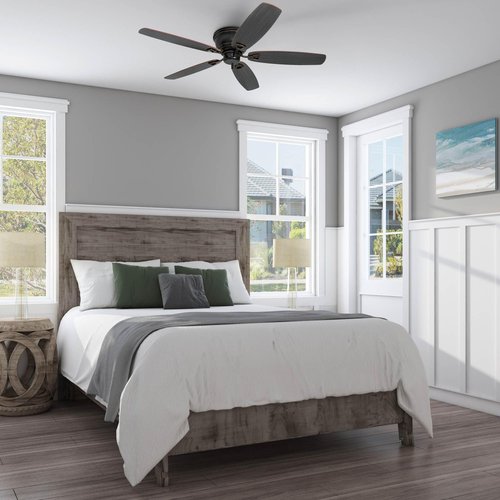 Honeywell Glen Alden 52 Inch Indoor Low Profile Ceiling Fan with Pull Chain Control, Quiet Motor, and 5 Reversible Blades, Oil Rubbed Bronze