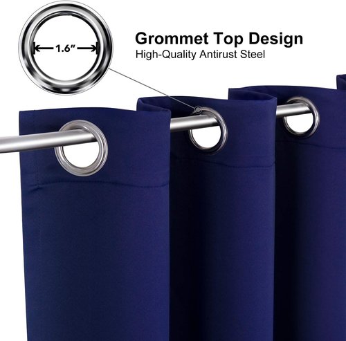 ChrisDowa Small Window Curtains - Grommet Thermal Insulated Room Darkening Panels, Navy Blue (52 x 36 Inch)