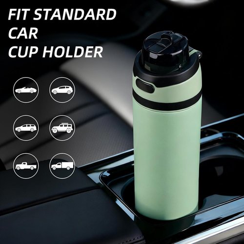 BJPKPK 25oz Insulated Water Bottle - BPA-Free Stainless Steel with Straw Lid & Carry Handle | Lavender