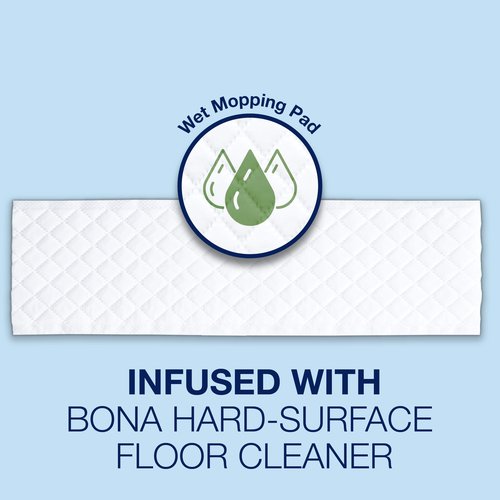 Bona Multi-Surface Floor Disposable Wet Cleaning Pads - 12-Pack - Residue-Free Floor Cleaning Solution for Stone, Tile, Laminate, and Vinyl Floors