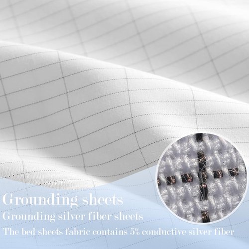 Ali King Grounding Sheets - Queen Size, Soft Cotton with Silver Fiber, 15'' Deep Pocket Earth Grounding Fitted Bed Sheets for Improved Sleep (Dark Gray, Queen 60''*80''*15'')