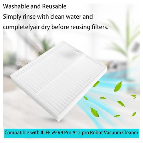 Replacement Accessories Kit For ILIFE A12 pro / V9 / V9 Pro Robot Vacuum,parts 4 Side Brushes 3 Mop Pads 3 Hepa Filters 3 dust bags