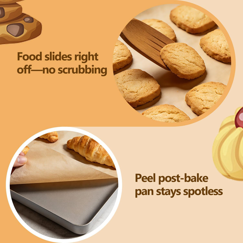Unbleached 400Pcs Silicone Coated Parchment Paper Sheets | 12x16 Inch Non-Stick Baking Paper for Oven & Air Fryer