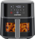 Chefman Air Fryer - 6 QT Compact Airfryer with Hi-Fry Technology & Easy-View Window - Grey