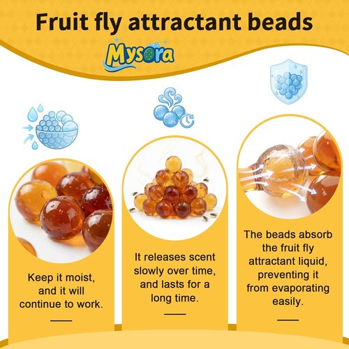 Fruit Fly Trap Refill Beads by [Brand Name] - Non-Toxic 100g Solid Beads for Indoor Use | Effective Kitchen Bait