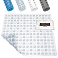 HITSLAM Shower Mat Anti Slip, Square Bath Mat for Tub Non Slip with Suction Cups and Drain Holes, 21x21 Inch Bathroom Shower Stall Floor Mat, Machine Washable, Soft on Feet, Clear