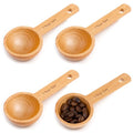4 Packs Small Tablespoon Measuring Scoops for Canisters, 1 Tablespoon/ 15ml Small Sugar Scoop Wooden Coffee Measuring Scoops for Home Kitchen Ground Coffee Tea Sugar Jars Canisters