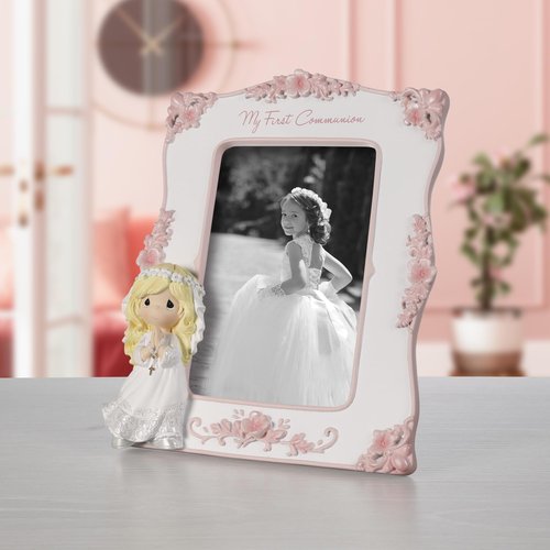 Precious Moments My First Communion Photo Frame for Girls | Resin/Glass Frame | First Communion Gifts for Girls | 4" x 6" Picture