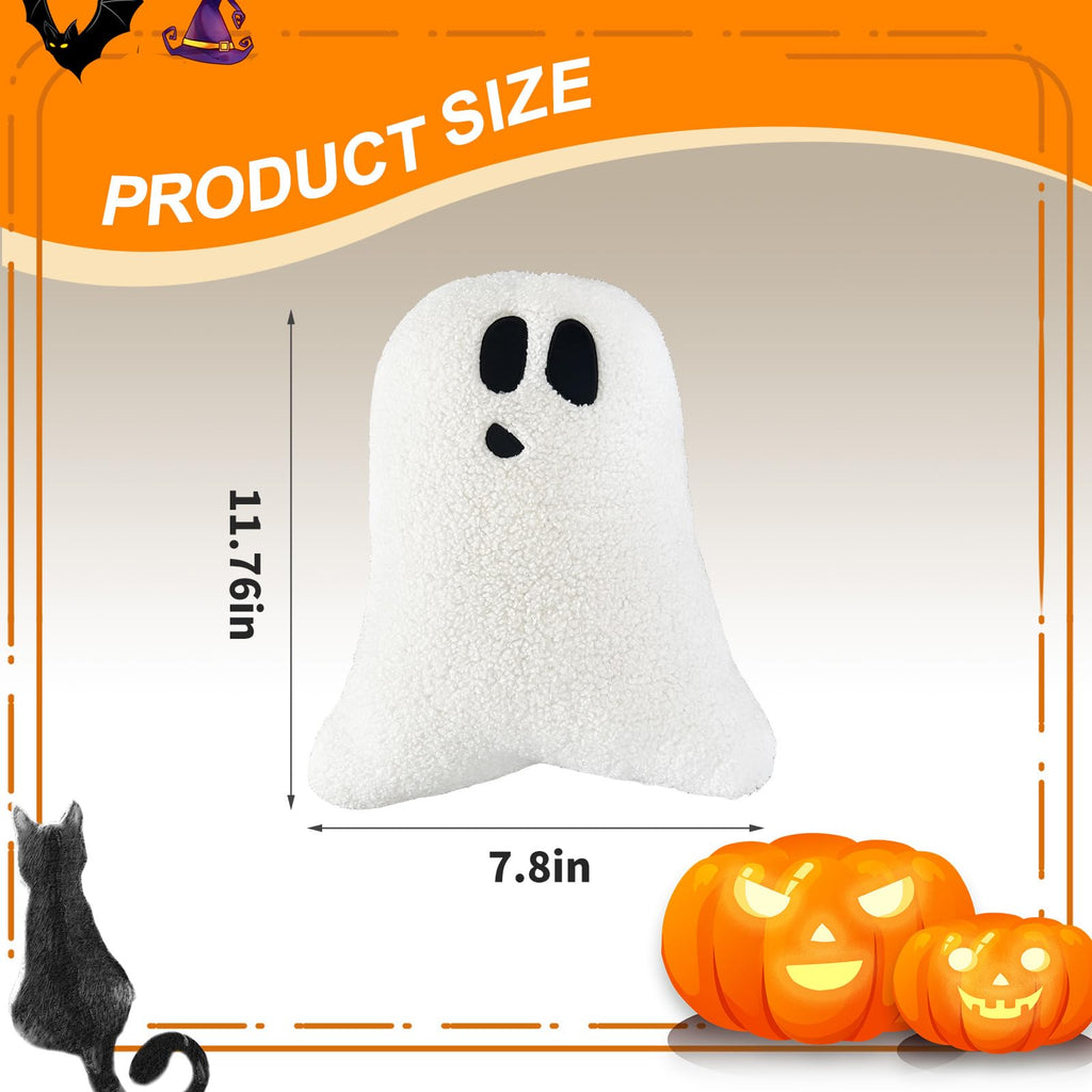 WSARZAHE Halloween Pillows, Ghost Pillow, Fall Decorative Pillow Indoors, Halloween Decorative Throw Pillow, Cute Pillow for Home (White)