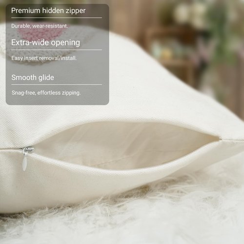 GEEORY 3D Embroidered Easter Bunny Pillow Cover 18x18 Inch, Spring & Easter Decorations Farmhouse Home Decor Throw Pillow Case for Sofa & Bed GX015-1-18