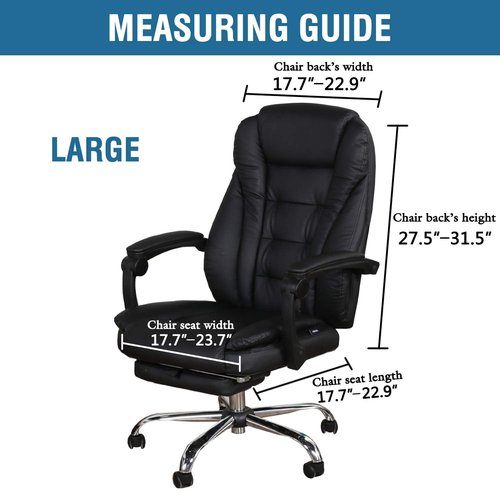 H.VERSAILTEX Home Office Chair Covers Stretchable Computer Desk Chair Covers Mid - High Back Universal Executive Boss Gaming Seat Cover Removable Machine Washable，Non Slip Thick Jacquard, Black- Large