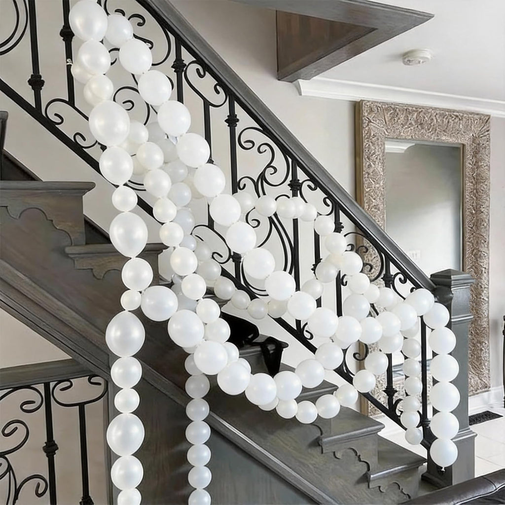 White Linking Balloons by [Brand Name] - 100pcs 6 Inch Quick Link Balloons for Stunning Wedding & Party Decor
