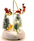 Innodept12 Christmas Snow Village Animated Flaming Sleigh Figurine - Musical Lights & Colorful Decor
