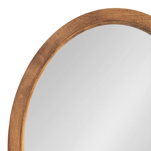 Kate and Laurel Hogan Farmhouse Oval Framed Wall Mirror, 18 x 24, Natural Rustic, Decorative Traditional Wood Mirror with Soft Curvature and Oval Shape