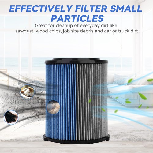 38751 Replacement Vacuum Filter Compatible with Craftsman CMXZVBE38751 Wet/Dry Vac Filter for 5 to 20 Gallon shop vacuums,Fine Dust Filter(9-38751)