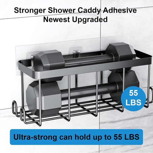 Lsnisni Shower Caddy Adhesive Strips - Waterproof, Strong Hooks for Bathroom & Kitchen Storage | 10 Pack