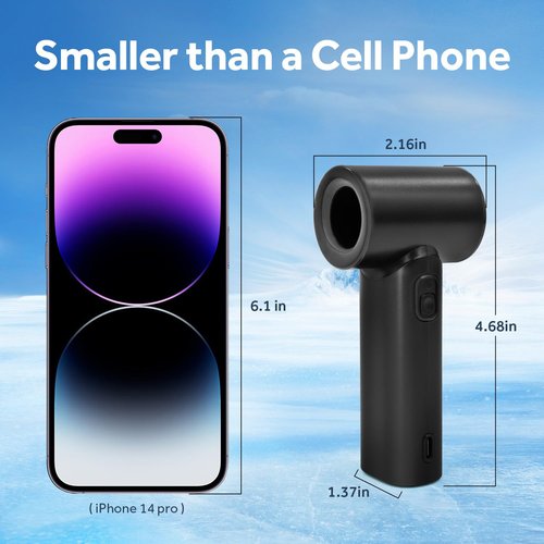 Portable Handheld Turbo Fan, 5 Gear Wind, LED Display, 4500mAh USB Rechargeable Hand Held Personal Fan, 15H Max Cooling Time, Suitable for Travel/Camping/Outdoor/Music Festival Summer Pocket Mini Fans