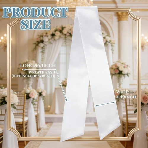 Dream Loom White Wreath - 8-Piece Sash Decoration Set for Easter, Weddings & Holidays