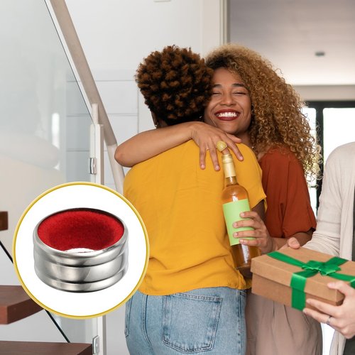 PATIKIL 4 Pcs Wine Bottle Collars, Stainless Steel & Velvet Felt Bottle Drip Ring Anti-overflow Wine Drip Catcher Accessories for Kitchen Bar Party Beverage, Black/Red (Ordinary&Flannel)