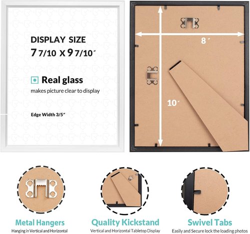 LaVie Home 8x10 Picture Frames - Classic White Photo Frames for Wall Display | Set of 12