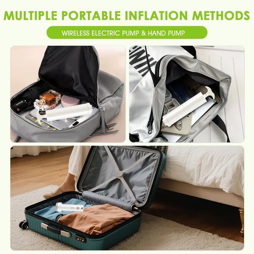 Travel Vacuum Storage Bags for Clothing with Rechargeable Air & Hand Pump, 21 Pack Portable Space Saver Bags, Compression Packing Seal for Luggage and Suitcase, Blankets, Seasonal Storage
