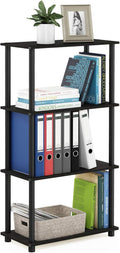 Furinno Turn-N-Tube 4-Tier Multipurpose Shelf Display Rack - Espresso & Black Finish