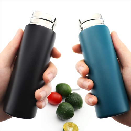 Dxobay Cute Small Water Bottle, 4.4 Fl. Oz, Pack of 4, Mini Slim Flask for Kids Lunchbox, Portable Skinny Purse Water Bottle, Vacuum Insulated Reusable Leak Proof Stainless Steel Cup