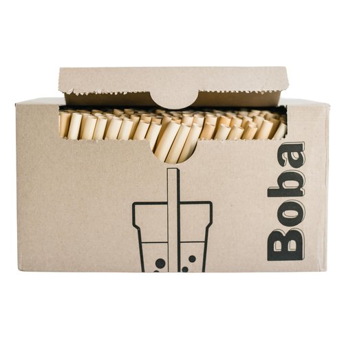 HAY! STRAWS Reed Boba Straws 500PCS | 12mm Extra Wide Natural Plant Stem | Never Soggy PFAS-Free Biodegradable | Ocean-Friendly for Bubble Tea Smoothies