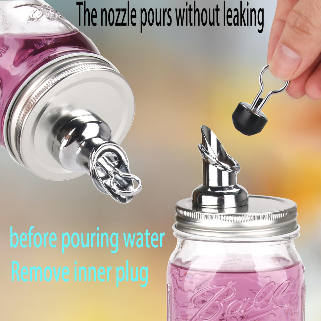 Mason Jar Pour Spouts. free flow Mason Jar Pour Spouts, mason jar for spout regular mouth size 70mm dispenser germination cover. Suitable for any liquid (4 pieces stainless)